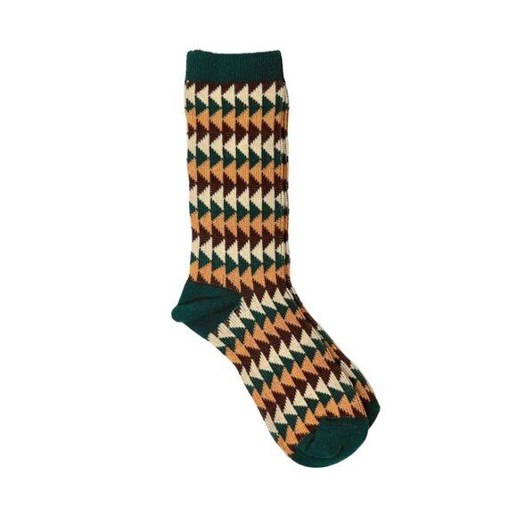 NWT Charley Retro Green Triangle Print Crew Socks - Picture 5 of 5